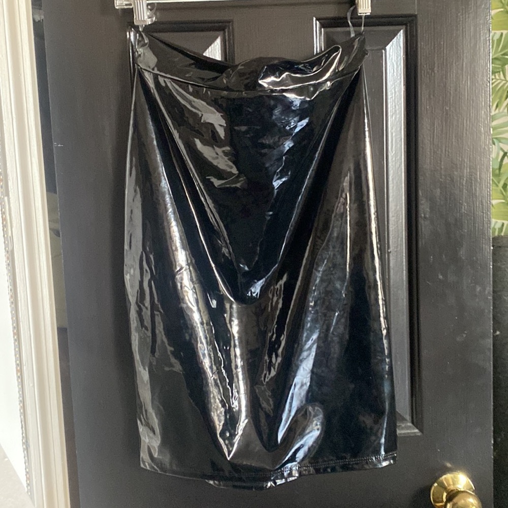 Latex pencil skirt